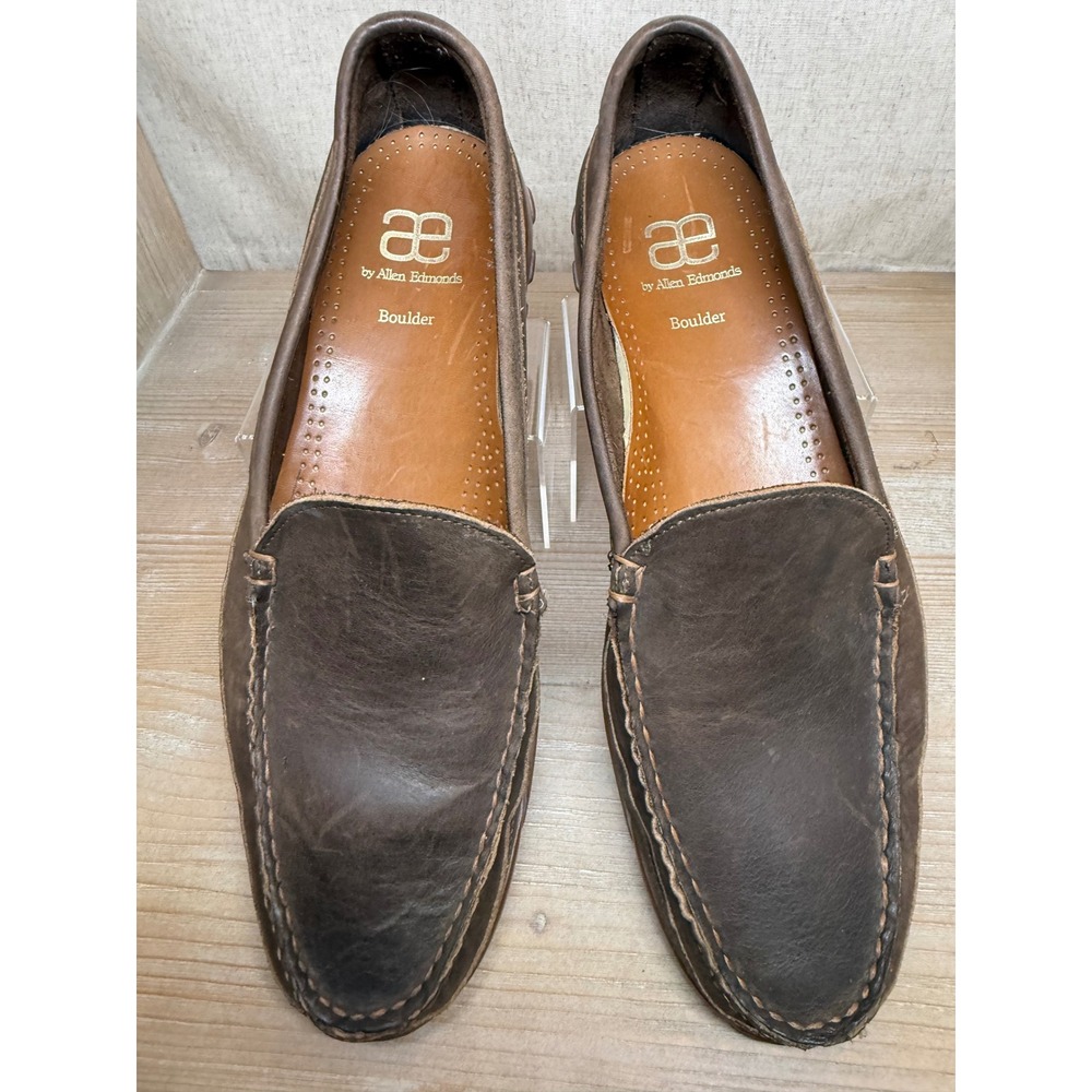 Allen Edmonds Boulder Mens 13 D Brown Leather Venetian Driving Loafers 7179 - Picture 8 of 8